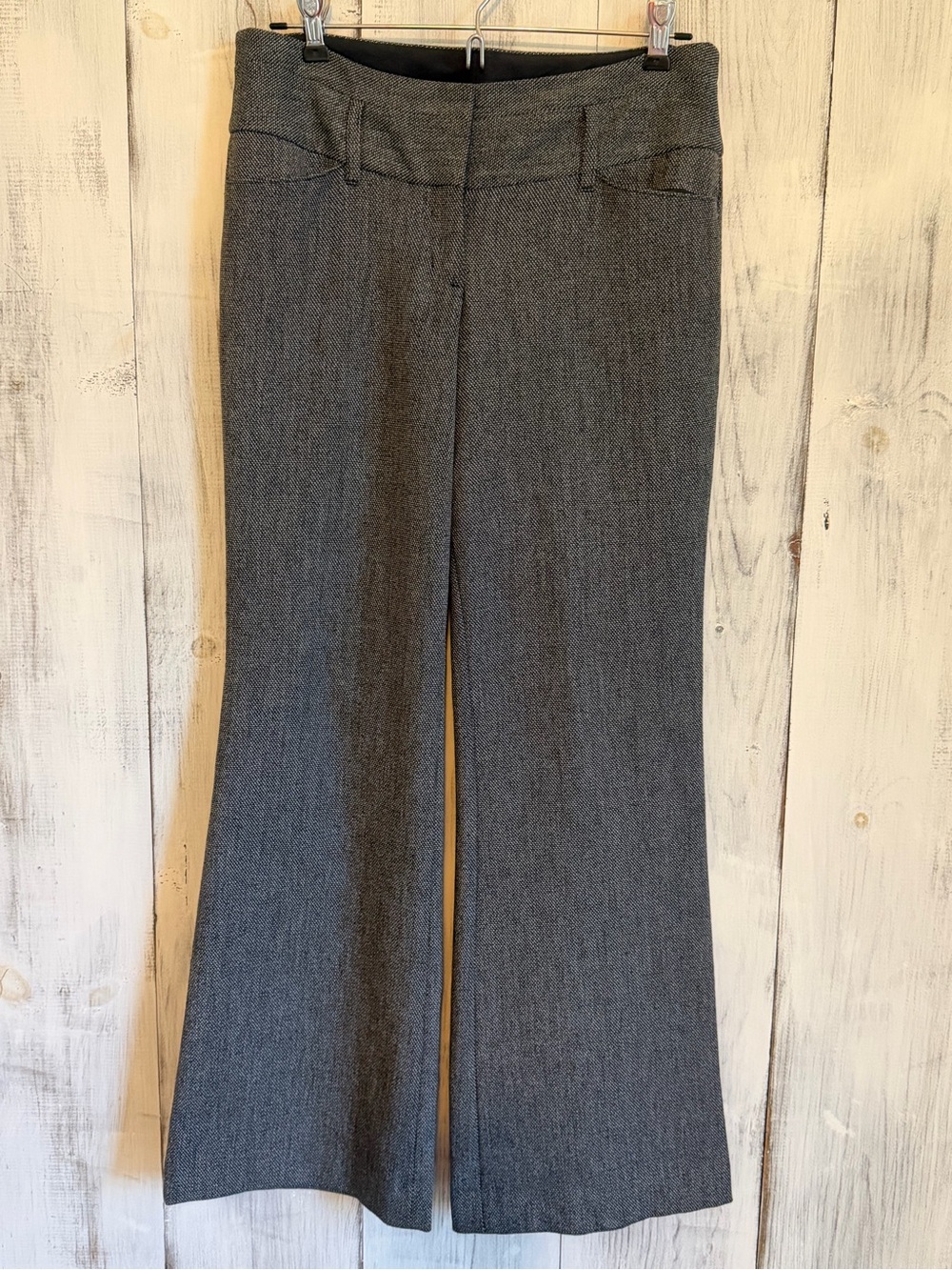 Express Gray Flare Wide-Leg Dress Pants